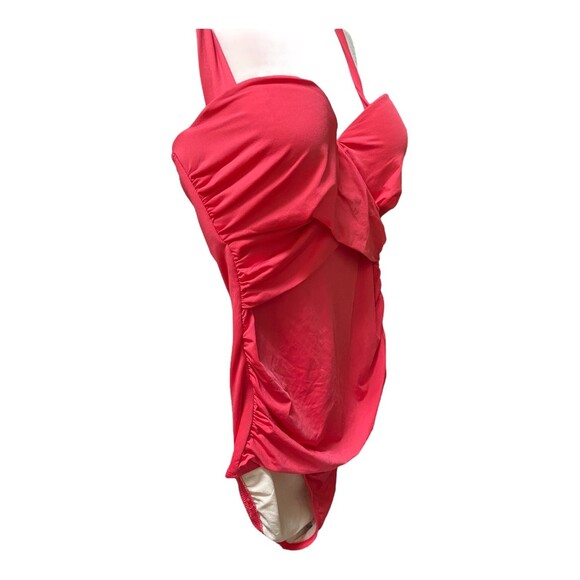 Merona raspberry red sweetheart neckline one-piece swimsuit Size Small S - Picture 2 of 5